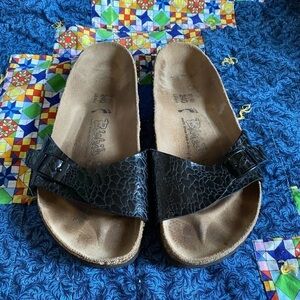 Birkis by Birkenstock faux croc madrid style sandal 6